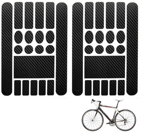 QEQSHQO 2 Stück Fahrrad Rahmen Schutz, Carbon Aufkleber, Lackschäden Rahmen Aufkleber, Fahrrad Schutzfolie, Mountainbike