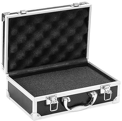 Koffer mit gepolstertem Schaumstoff, tragbare, abschließbare Tragetasche für Messinstrumente, schützender Werkzeugkoffer, Werkzeugkoffer aus Aluminiumlegierung, für Lagerung und Transport, 255 x 165 x
