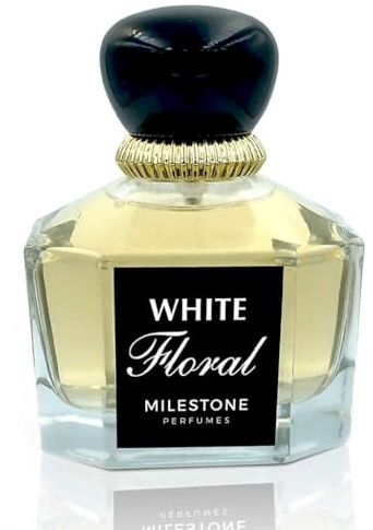 MILESTONE Perfumes White Floral Damenduft, langanhaltend, Eau de Parfum, 100 ml, eleganter und frischer Blumenduft für selbstbewusste Frauen, perfekt für den täglichen Gebrauch und besondere Anlässe