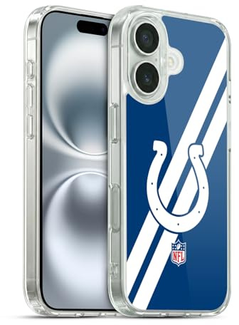 Head Case Designs Offizielle NFL Streifen Indianapolis Colts Logo Gelhülle [Militärischer Schutzgrad] Kompatibel Mit Apple iPhone 16 Und Kompatibel Mit MagSafe