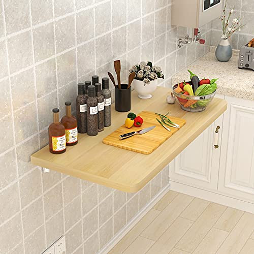 Klappbarer Wandtisch für Küche, Frühstück, Bar, Tisch, kleiner Raum, Esstisch, Arbeitstisch mit Halterungen, Wandmontage, ideal für Zuhause, Büro, Garage, Garten, Waschküche, 50 x 25 cm