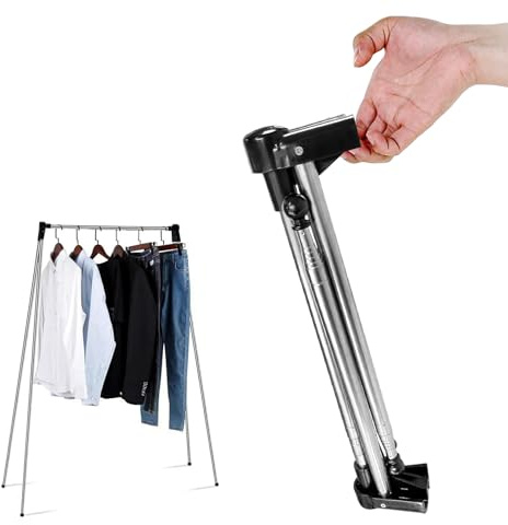 BOUFEIDA Kleiderständer Klappbar Tragbarer, Ausziehbarer Kleiderstänge, stabil kleiderständer klein kleiderstange zum Mitnehmen für Wäsche zu Hause, Camping, Reisen Im Freien