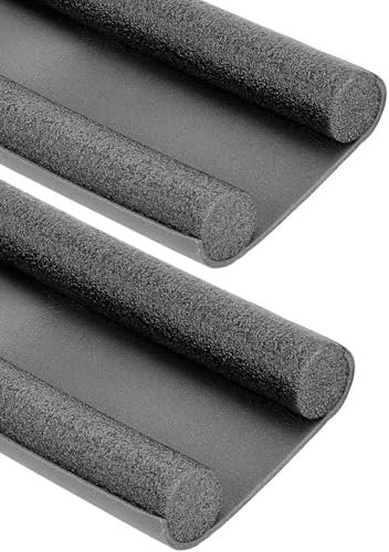 Paluplus 2 Paraspifferi per Porta Blindata, Lunghezza 93 cm, Sottoporta in tessuto Impermeabile e Spugna, per Porte con spessore fino a 5 cm, Protezione da Spifferi, Polvere, Freddo-089F-0,6 (Grigio)