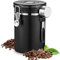 RANJIMA Airtight Coffee Canister, 2.8 L Coffee Bean Container, Stainless Steel Coffee Beans Storage, 1 kg Beans Vacuum Coffee Tin with Measuring Spoon, for Coffee, Tea, Nuts, Cocoa, Stay Fresh Longer