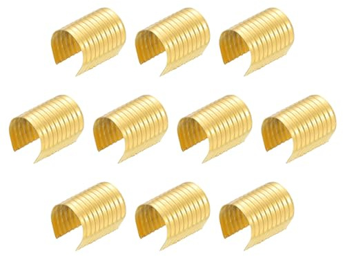 QUARKZMAN 120 Stück Lederseil Clips 15 x 12mm für DIY Handwerk Gold