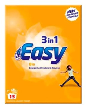 Easy 3 In 1 Bio Washing Powder Detergent Softener & Easy Iron 13 Wash 884g