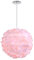 iDEGU Moderne Pendelleuchte, Ø 30 cm Hängelampe aus Stoff Kugel Lampenschirm E27 Deckenleuchte Kronleuchter für Schlafzimmer, Wohnzimmer (Rosa Blume)