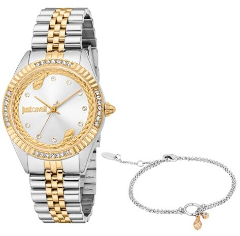 Just Cavalli Damen Analog Quarz Uhr mit Edelstahl Armband JC1L361M0075