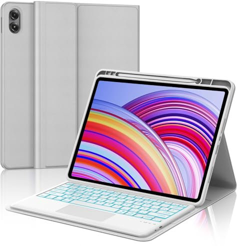 WINCHKING Tastiera per Xiaomi Redmi Pad Pro 12,1 pollici - Cover tastiera per Redmi Pad Pro 12,1 pollici, Trackpad Multi-Touch,Retroilluminazione 7 colori, AZERTY,