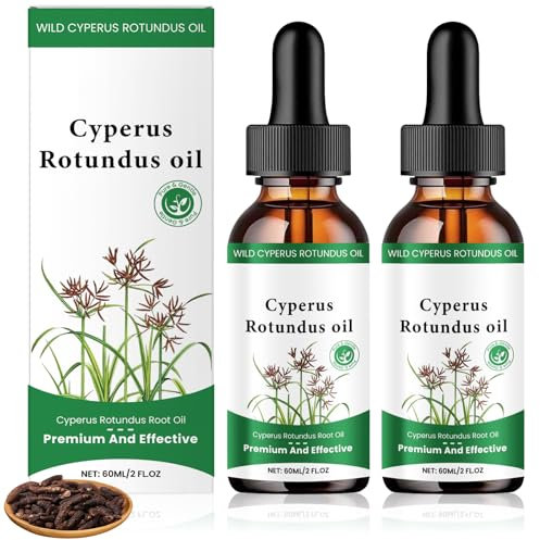2 Pezzi Olio di Cyperus Rotundus, 60ml Cyperus Rotundus Oil for Hair Removal, Oli Essenziali Ciperus per la Depilazione, Olio di Cyperus Naturale Idratante per Braccia, Ascelle, Gambe e Zona Bikini