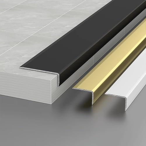 Coayuou Winkelprofil Türabschlussleisten 3 Stück 90cm Eckleisten Metall Pflegeleicht Kantenprofil Alu Für Perfekte Kantenabdeckungen Im Innen- Und Außenbereich(Weiß,10 * 5mm)