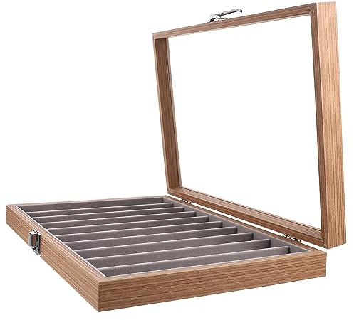 VILLFUL Schmuck Organizer Box Mit Fach Für Halsketten Armband Ring Schmuckkästchen Aufbewahrungsbox Schmuck Vitrine Transparente Fensterdesign