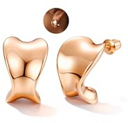 LOLIAS Chunky Ohrringe Silber 925 Creolen Hypoallergen Ohringe Hängend Creolen Tropfen Statement Ohrringe Damen Groß Wasserfest Earrings for Women Geschenke Schmuck (Gold/Silber/Rosegold)