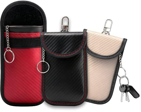 NGOKPYD Keyless go Schutz Autoschlüssel Hülle, RFID Blocker Autoschlüssel Schutz Keyless Hülle, Doppeltem Fach Faraday Tasche Faraday Bags für Herren Damen