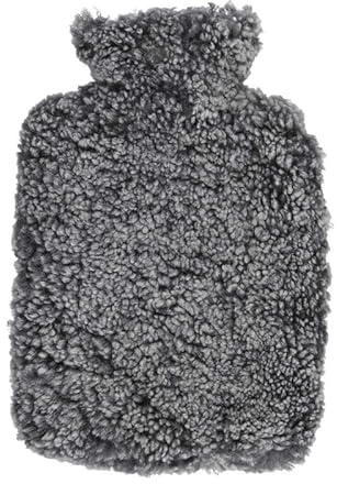 Natures Collection Lammfell Wärmflasche in Premiumqualität - neuseeländisches Lammffell 37 x 27 cm Farbe Graphite
