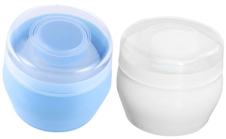 Babypuder Puderquastenbox mit Fluff und Pp Kunststoff, 2 Stück