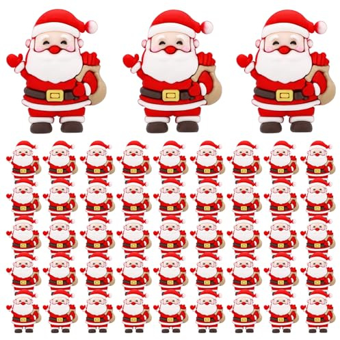 48st Jultomtefigurer, Miniatyr Söta Jultomtefigurer Mini-Tomtar Juldekorationer Vinterprydnader för Julbordsdekorationer