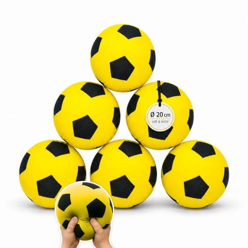 alldoro Schaumstoffball Ø 20 cm, leise & leicht, Softball, Indoor & Outdoor | leise & leicht, ideal als Geschenk für Kinder, sorgt für Spielspaß, Extra weicher Softball für Kinder ab 0 Jahren