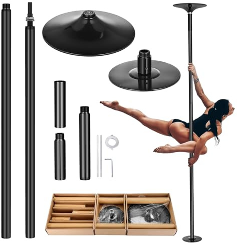Generisch Pole Dance - Barra de baile de 45 mm con extensión, altura ajustable, estática y giratoria, 223,5 - 274,5 cm, para interior y hogar, 150 kg de carga
