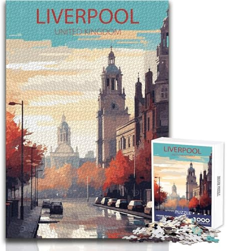 1000 Pieces Jigsaw Puzzles for Adults Liverpool United Kingdom Educational Family Game Difficult Hard Gift For Birthdays Size 38x26cm