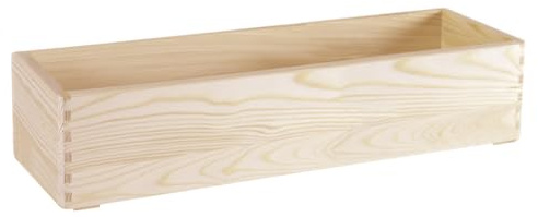 Holzfee Holzkiste schmal Aufbewahrung Allzweckkiste, Pflanzkasten 59 x 15 x 14 cm