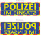 Feuerwehrstore Polizei im Einsatz Wendeschild WSB2 für die Sonnenblende in Normal- & Spiegelschrift Polizei