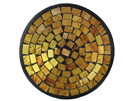 Deko - Schale Glasmosaik rund, 15 cm, gold/kupfer