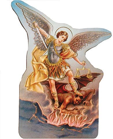 Sacra Famiglia Saint Michael the Archangel - Wooden Fridge Magnet