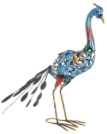 Westfalia Metalldeko-Pfau Clyde mit LED - solarbetrieben