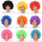 Afro Clown Perücke | Lockenkopf Lockenperücke | Rasta Afroperücke | Accessoire für Karneval und Fasching Halloween (Afro Berry 140g)