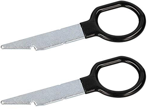 Audioproject A389-2 Stück Set gummiertes Autoradio Entriegelungswerkzeug Entriegelung - kompatibel mit VW Audi Seat Skoda Mercedes MFD-2 RNS-E RCD A3 A4 T5 Golf 5 6 Auto Radio Ausbauwerkzeug