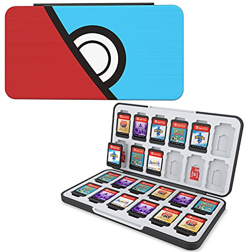 HEIYING Game Card Aufbewahrungsbox für Switch 2 / Switch OLED / Lite,Benutzerdefiniertes Muster Speicherkartenhalter mit 24 Game Card Slots und 24 Micro SD Cards Slots