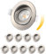 EDISHINE LED Einbaustrahler 230V, Flach Dimmbar LED Spots, 64mm Schwenkbare Einbauspots, Warmweiß 3000K, 5W 400LM Einbauleuchten, Ersatz für 50W Halogenlampe, Nickelfarbe, 10er Set
