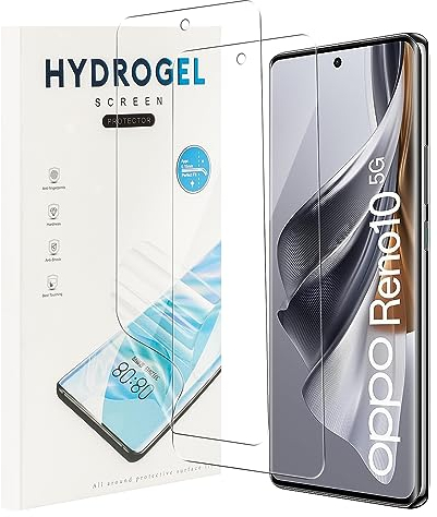 MEMELOKA Protector de Pantalla OPPO Reno 10 5G/OPPO Reno 10 Pro 5G, TPU Película de Hidrogel Flexible, Alta Definición y Alta Sensibilidad con 3D Cobertura Completa