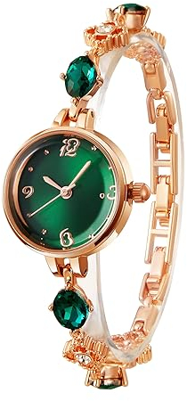 TIME100 Uhr Damen Armbanduhr Runde Mini Grüne Uhren für Frauen Wasserdicht