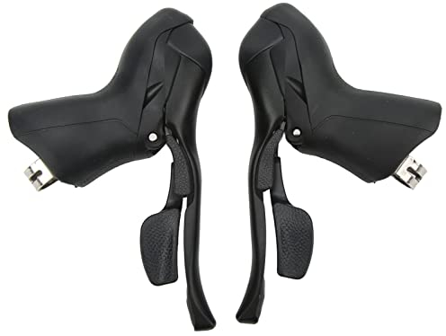 Kadimendium Fahrrad-Schalthebel, 1 Paar 7-, 8-, 9-Gang-Schalthebel-Bremshebel-Set aus Aluminiumlegierung, Ergonomisch für Rennräder
