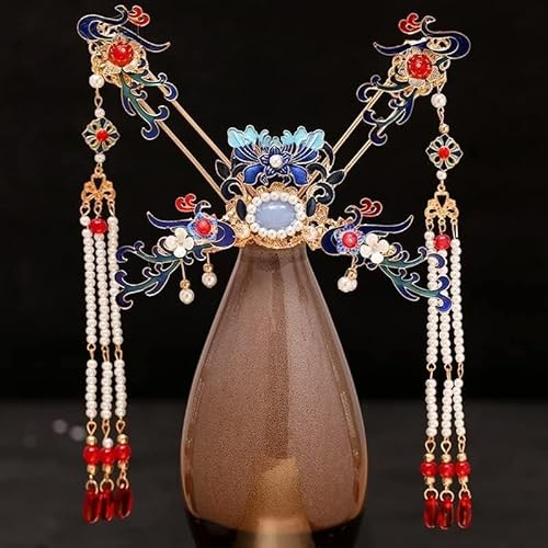 MBELLO Hochzeits-Haarnadel, Braut-Haarnadeln, Damen-Haarspange im antiken Stil mit Quaste, EIN Paar Haarspangen, antikes Kostüm, Han-chinesische Kleidung, Haarschmuck, Kopfschmuck