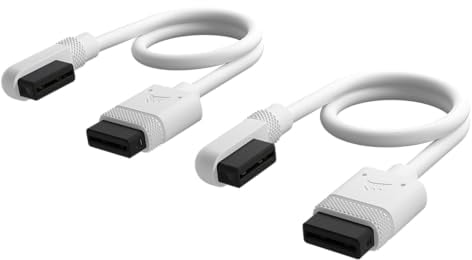 Corsair iCUE LINK Slim Cables - 2x 200mm Straight/Slim 90° - White