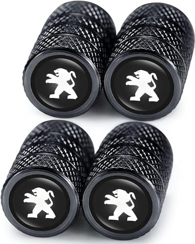 AMENAS 4 Stück Auto Reifen Autoventil Ventilkappen Für Peugeot 107 207 407 408 206 306 307 308, Auto korrosionsbeständig Reifenventilkappen Zubehör