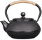 Gr8 Home Cast Iron Black Japanese Style Teapot with Infuser 800ml Loose Leaf Tea Pot with Mesh Strainer Stovetop Tetsubin Tea Kettle with Hobnail Design