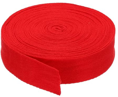 PATIKIL Baumwollband Baumwolle Gurtband 30mm x 9m, Schrägband Baumwoll Nahtband Köperband Saumband Einfassband Stoffband Webband zum Nähen für DIY Basteln Stricken Verpackungen, Rot