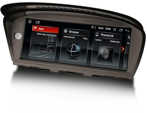 Erisin Android 14 Qualcomm 8-Kern 4GB RAM 64GB ROM Autoradio GPS Navi für BMW 3er E90 E91 E92 E93, für BMW 5er E60 E61 E63 E64 Carplay IPS WiFi 4G DAB+Bluetooth DVR Idrive DSP Canbus CCC