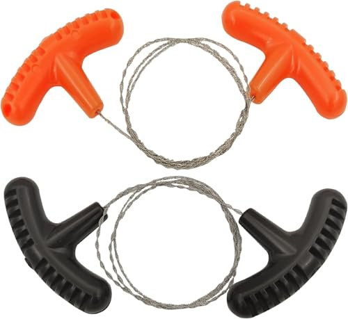 2pcs acciaio inox corda sega tascabile sega corda sega filo taglio filo Wilderness Survival Gear in legno all'aperto e sega corda campeggio sega