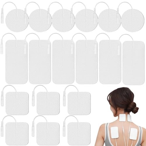 Asfrode 30er Tens Elektroden Pads, 5x10cm Selbstklebende Wiederverwendbar Elektroden Pads für EMS Elektrostimulation Cellulite Elektrotherapie