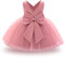 IMEKIS Vestito da bambina per matrimonio, compleanno, senza maniche, scollo a V, volant, in tulle, da principessa, elegante, Natale, da sera, rosa antico, 9-12 Mesi