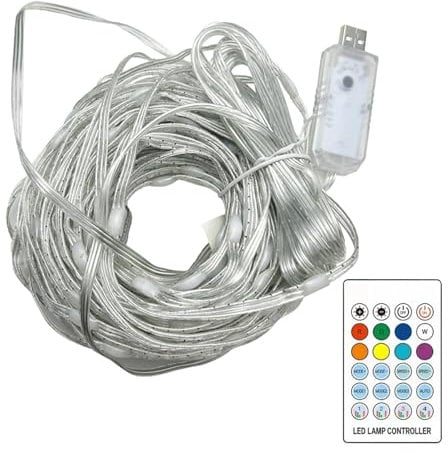 Christmas Lights - Smart Christmas Lights | USB-5V Smart Fairy Lights, Copper Wire Smart String Lights, 24-key fairy lights with Remote Control Music & Voice Synchronization For Parties, Homes,