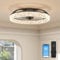 VOLISUN Ceiling Fans with Lights and Remote, 50cm Modern Smart LED Ceiling Fan Light, 6 Speeds and 3000K-6500K Dimmable Quiet Fan Ceiling Lights for Bedroom Living Room Dining Room (Black)