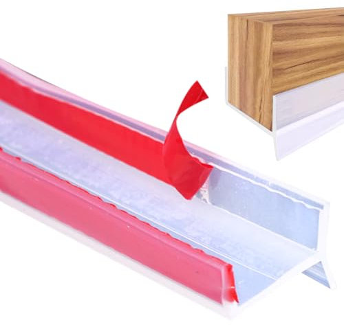 RANJIMA Profilé de plinthe de 2 m, pour épaisseur de bois de 15, 16 et 17 mm, transparent, avec lèvre d'étanchéité, pour plinthe de cuisine, transparent, 2 m