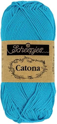 Scheepjes - Scheepjes Catona 146 Vivid Blue Yarn - 1x50g (Pack of 6)