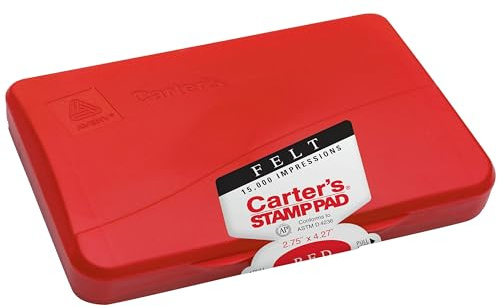 Carter's Felt Red Stamp Pad, 2.75 x 4.27 Inch Ink Pad (21071)